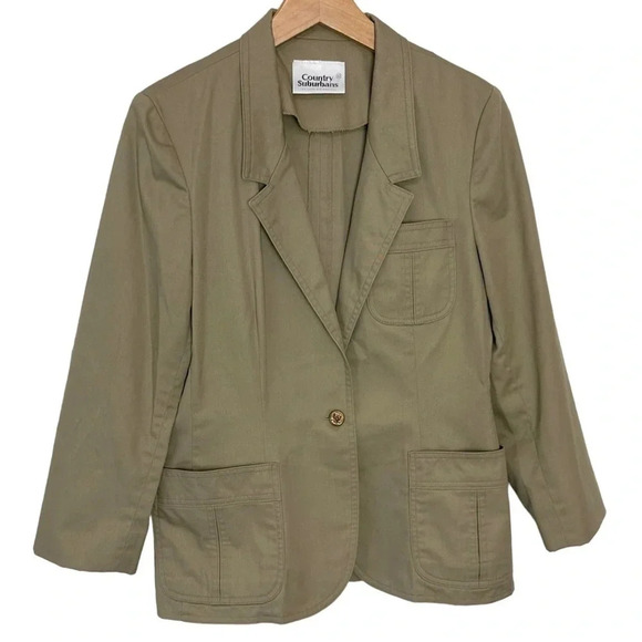 Country‎ Suburbans vintage 80's women's 10 Tan blazer Retro Y2K - Picture 1 of 6